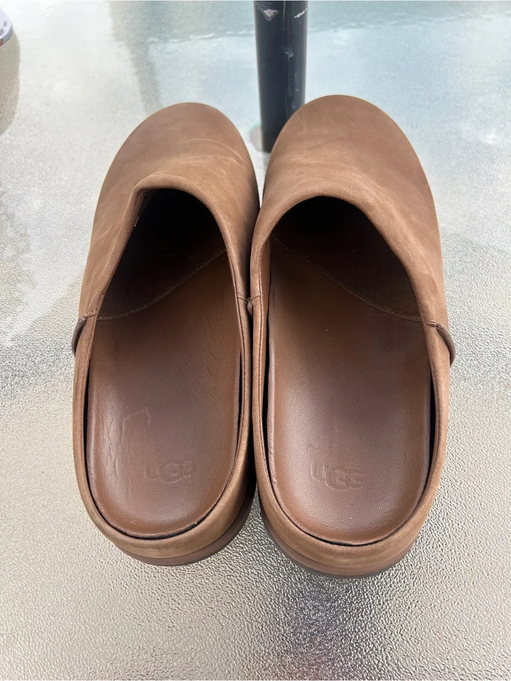 Ugg Otzo Clog Nubuck Leather Size 12 GUC Casual Neutral Shoe